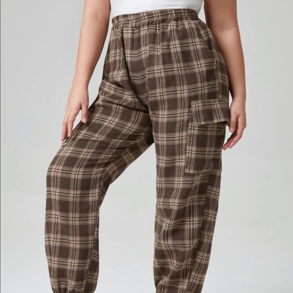 Plus Tartan Flap Pocket Pants